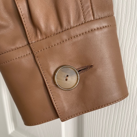 VINCE Women’s Leather Cropped Jacket, Color Brown, Size XXS - Picture 8 of 10